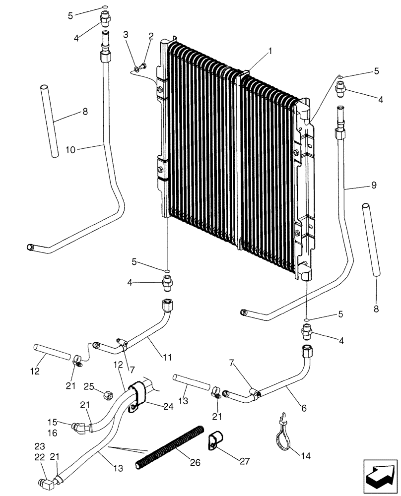 Схема запчастей Case 580SN - (21.109.02) - TRANSMISSION- COOLING SYSTEM (21) - TRANSMISSION