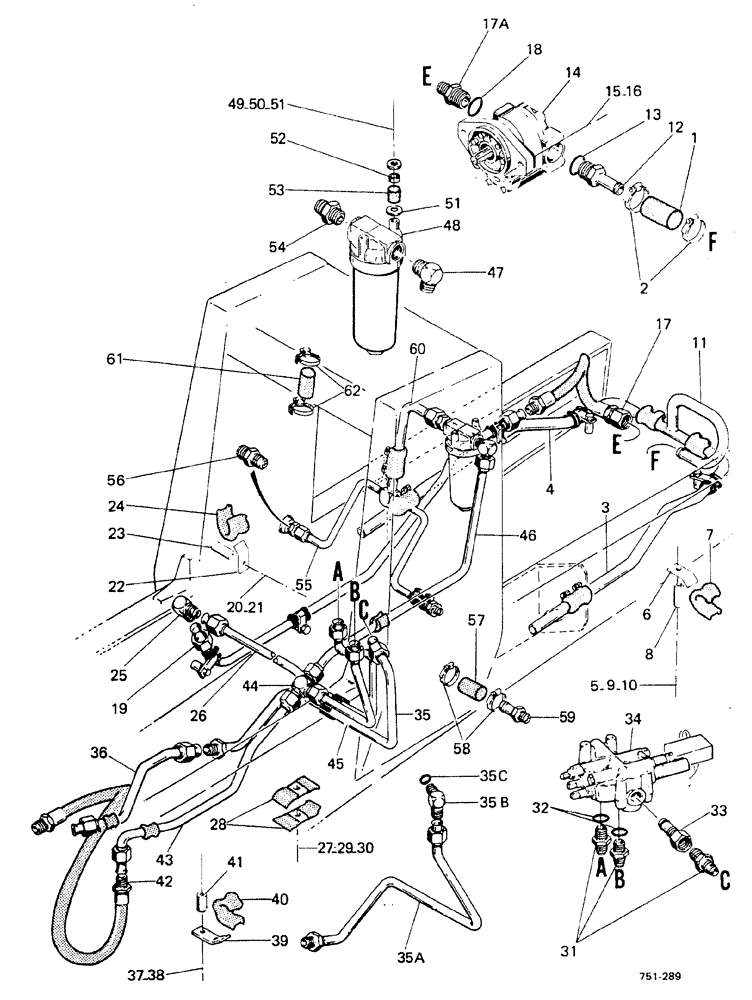 Схема запчастей Case 580F - (152) - HYDRAULIC SYSTEM (35) - HYDRAULIC SYSTEMS
