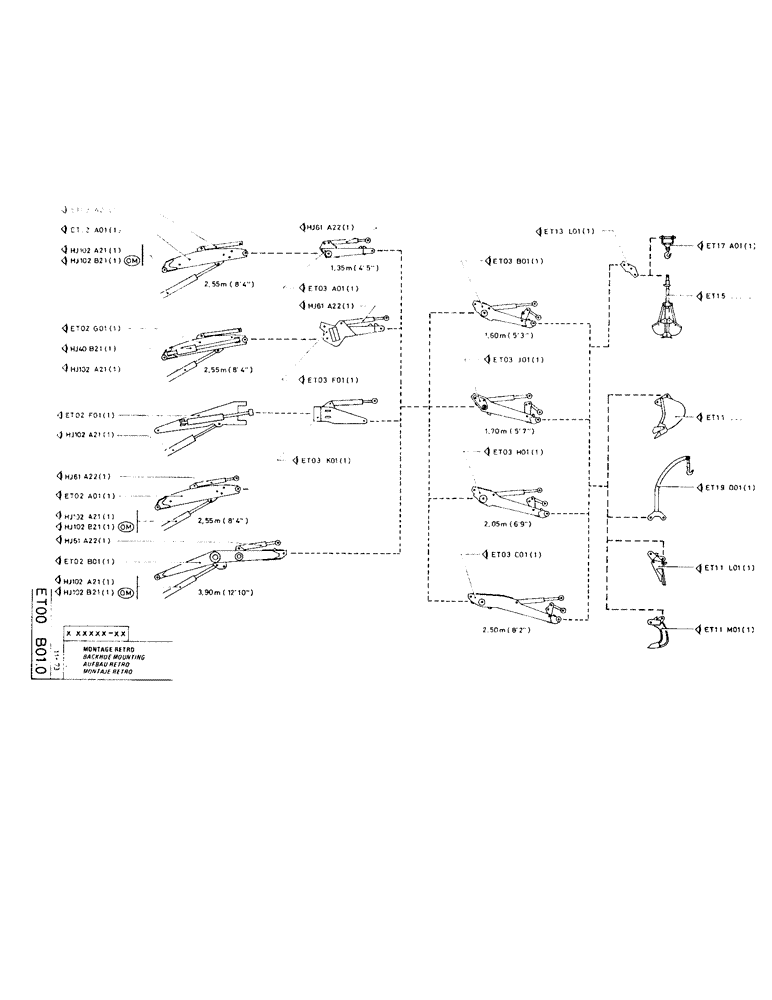 Схема запчастей Case TC45 - (087) - BACKHOE MOUNTING 