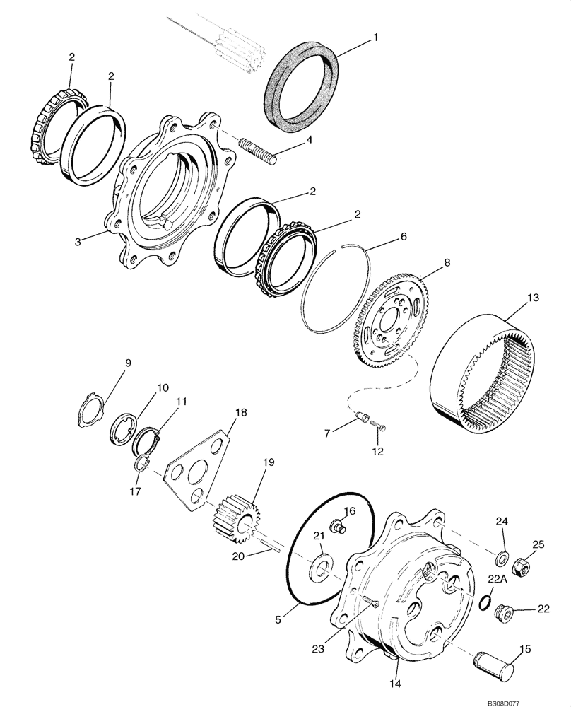 Схема запчастей Case 580M - (06-06) - AXLE, FRONT DRIVE - PLANETARY (06) - POWER TRAIN