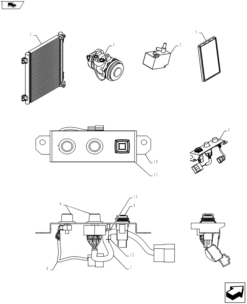 Схема запчастей Case CX55BMSR - (01-081[04]) - AIR CONDITIONER (50) - CAB CLIMATE CONTROL