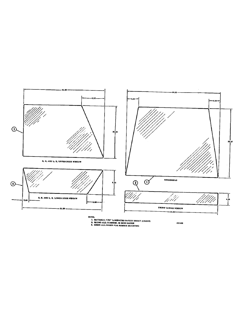 Схема запчастей Case W8E - (277G) - OPERATORS CAB, CAB GLASS (09) - CHASSIS