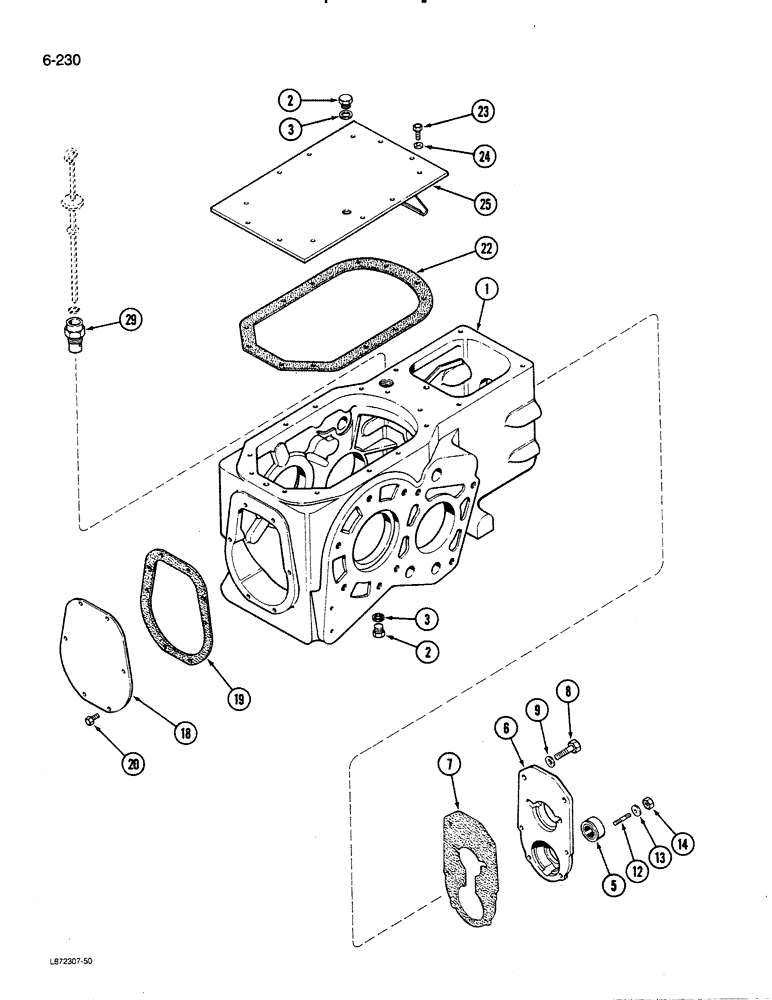 Схема запчастей Case 580K - (06-230) - TRANSAXLE TRANSMISSION HOUSING, 2 WHEEL DRIVE (06) - POWER TRAIN