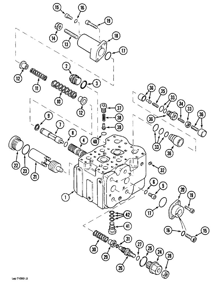 Схема запчастей Case 1088 - (7-14) - DRIVE CONTROL VALVE (07) - BRAKES