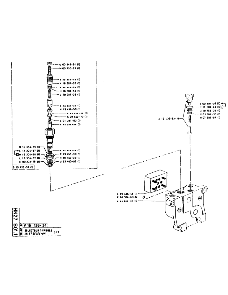 Схема запчастей Case 160CK - (227) - INLET SELECTOR (07) - HYDRAULIC SYSTEM