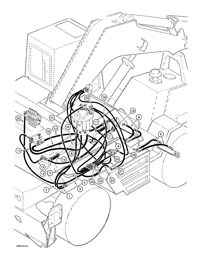 Схема запчастей Case 1085C - (1-10) - PICTORIAL INDEX, STEERING HYDRAULICS (00) - PICTORIAL INDEX