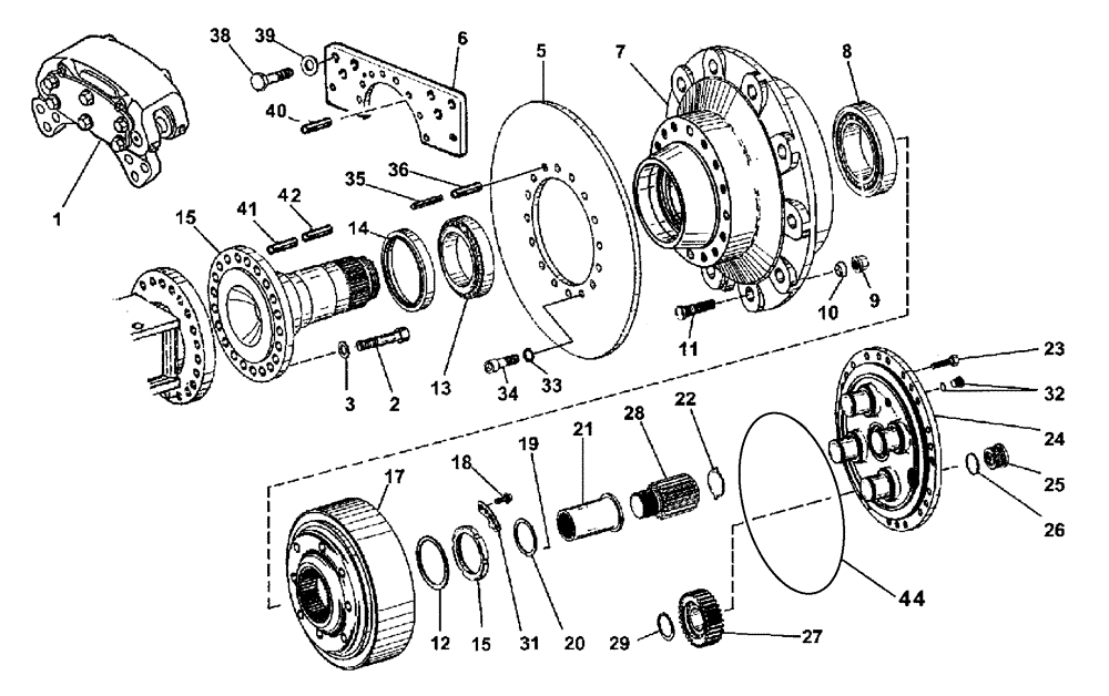 Схема запчастей Case 325 - (2.377A[04]) - REAR AXLE - WHEEL REDUCTION GEAR (87442789) (11) - AXLES/WHEELS