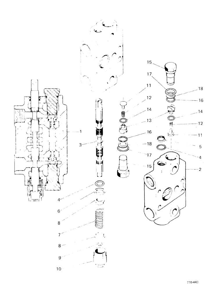Схема запчастей Case 580F - (222) - SIDE SHIFT BACKHOE STABILIZER VALVE (35) - HYDRAULIC SYSTEMS
