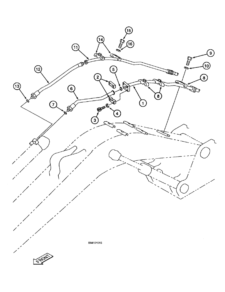 Схема запчастей Case 9045B - (8-054) - ARM CYLINDER LINES (08) - HYDRAULICS