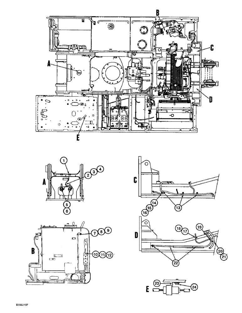 Схема запчастей Case 9060B - (4-11A) - ELECTRICAL PARTS OUTSIDE CAB - CONTINUED, CLAMPS AND HARDWARE, PIN EAC0601027 AND AFTER (04) - ELECTRICAL SYSTEMS