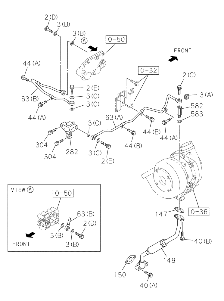 Схема запчастей Case CX300C - (02-052-02[01]) - OIL CIRCUIT (02) - ENGINE