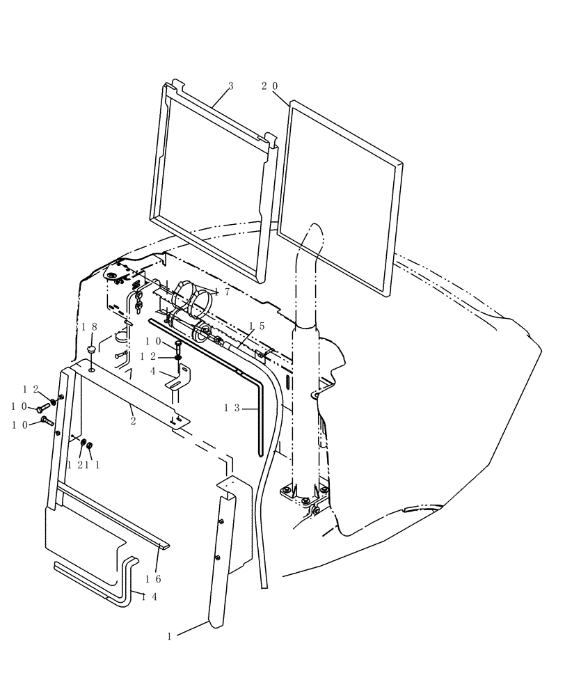 Схема запчастей Case 21E - (15.123[2988638000]) - PREFILTER FOR COOLER (OPTION) (10) - ENGINE
