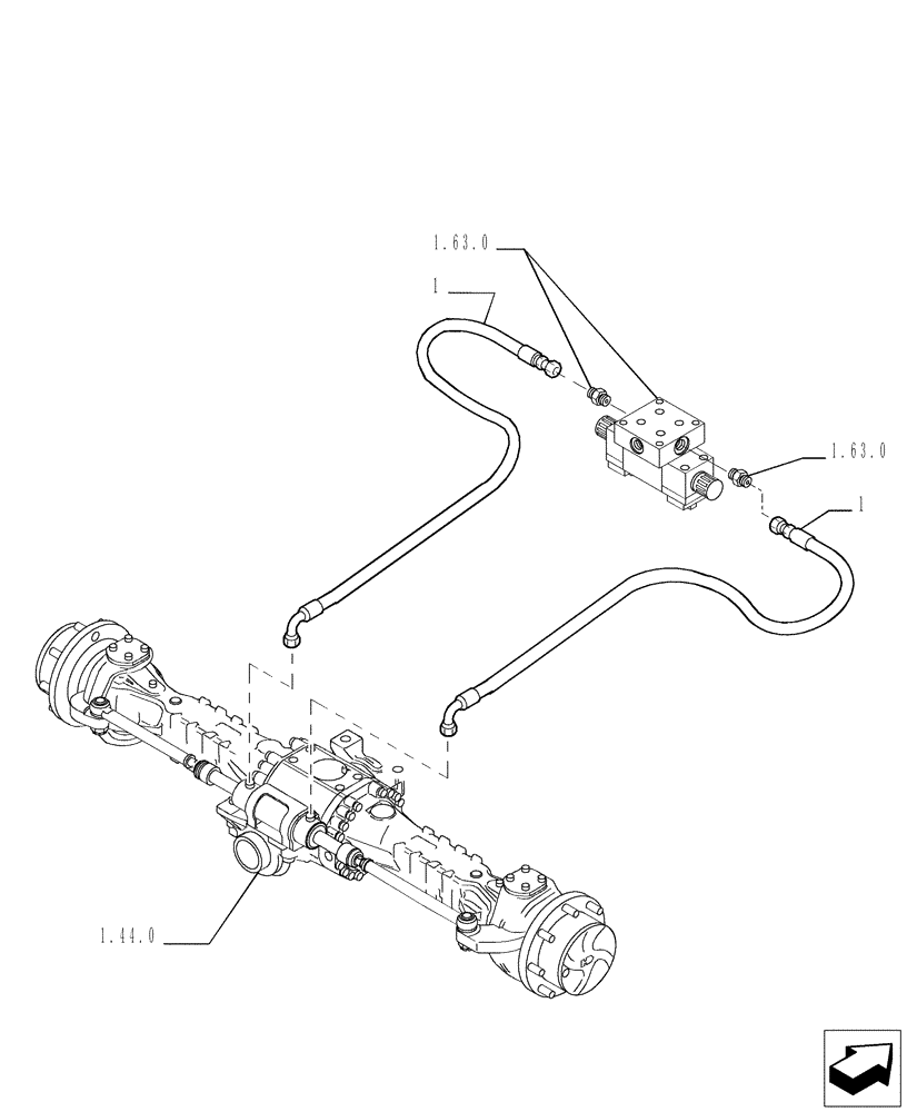 Схема запчастей Case TX742 - (1.63.1[01]) - HYDRAULIC CIRCUIT, STEERING SYSTEM (41) - STEERING