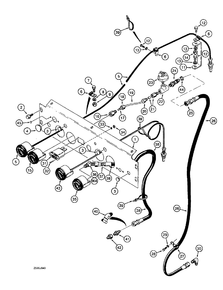 Схема запчастей Case 550E - (4-12) - INSTRUMENT PANEL AND GAUGES (04) - ELECTRICAL SYSTEMS