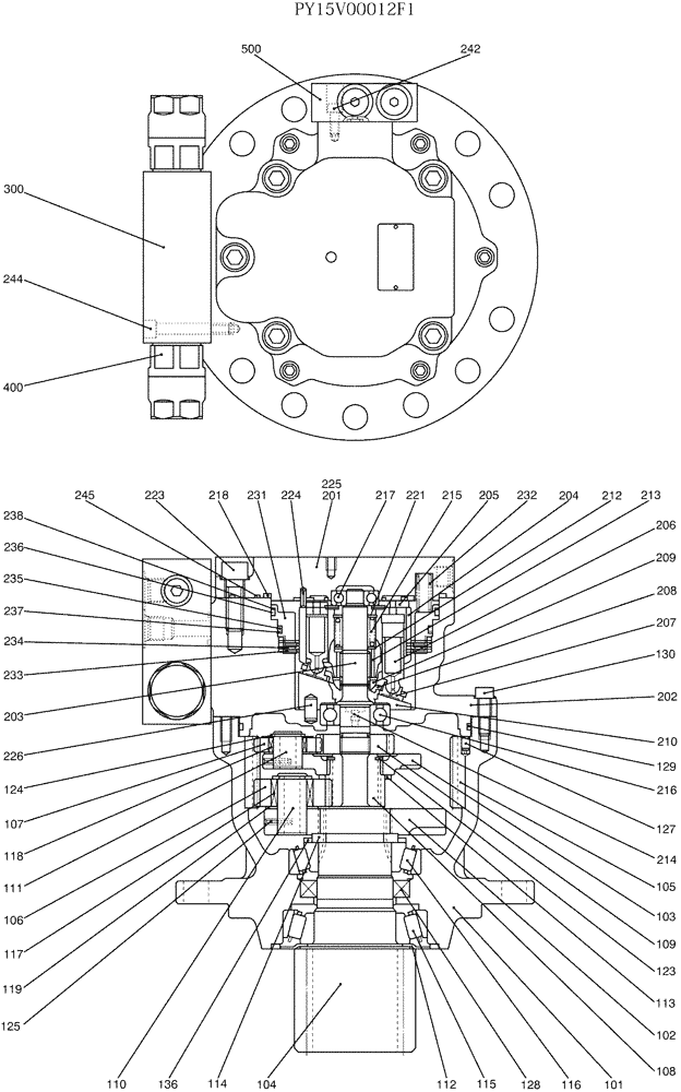 Схема запчастей Case CX50B - (07-017) - MOTOR ASSY (SWING) (35) - HYDRAULIC SYSTEMS