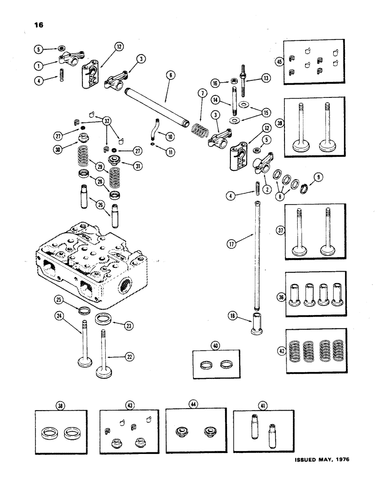 Схема запчастей Case 850 - (016) - VALVE MECHANISM, (301 BD) DIESEL ENGINE (01) - ENGINE