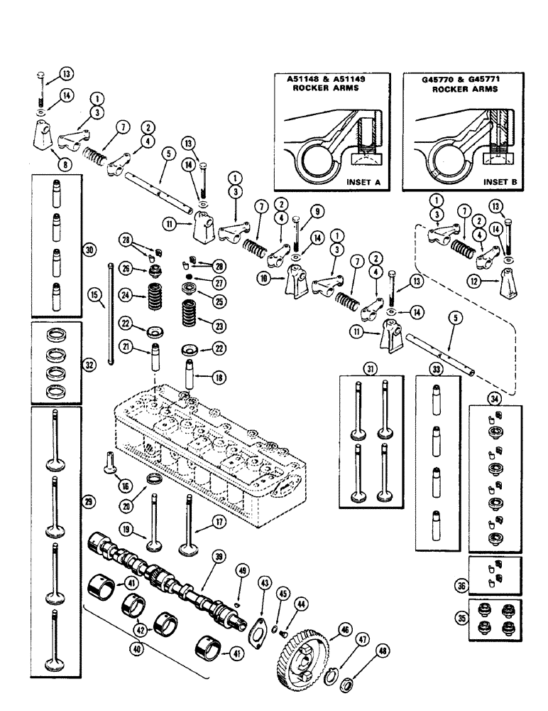 Схема запчастей Case 580B - (060) - VALVE MECHANISM AND CAMSHAFT, (188) SPARK IGNITION ENGINE (02) - ENGINE