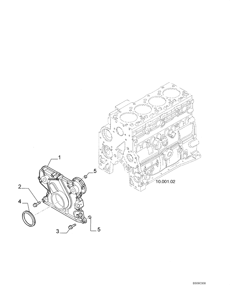 Схема запчастей Case 650L - (10.102.04) - FRONT GEAR COVER (10) - ENGINE