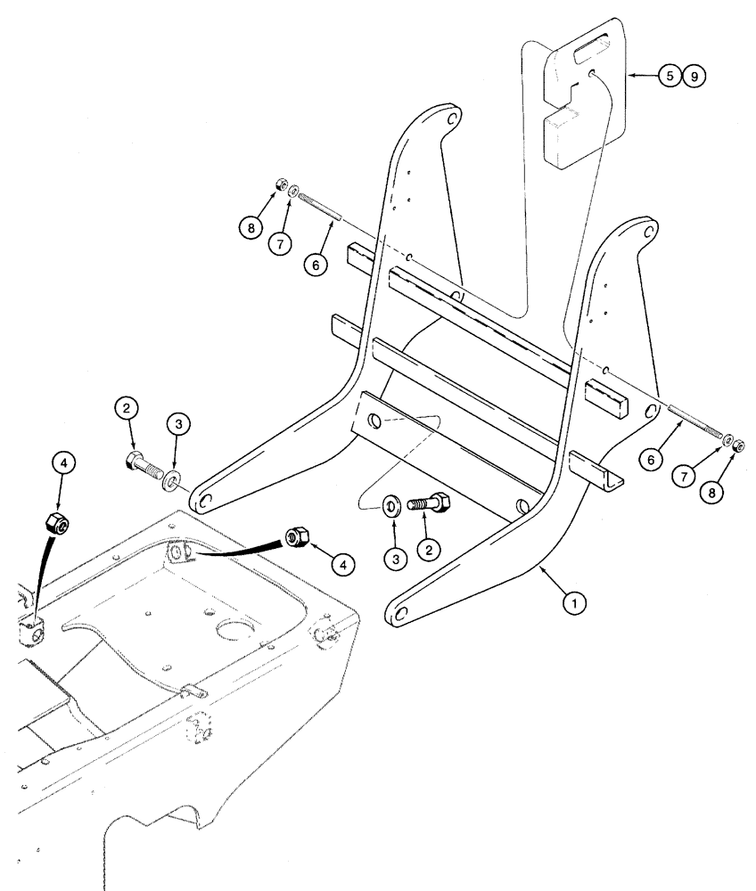 Схема запчастей Case 960 - (09-08) - COUNTERWEIGHT, FRONT (09) - CHASSIS
