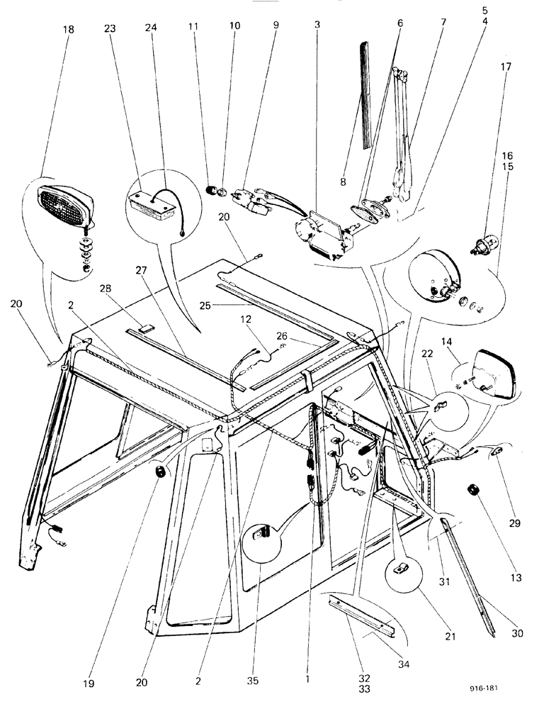Схема запчастей Case 580F - (312) - CAB, ELECTRICAL SYSTEM, UP TO NO 3.736.447 (55) - ELECTRICAL SYSTEMS