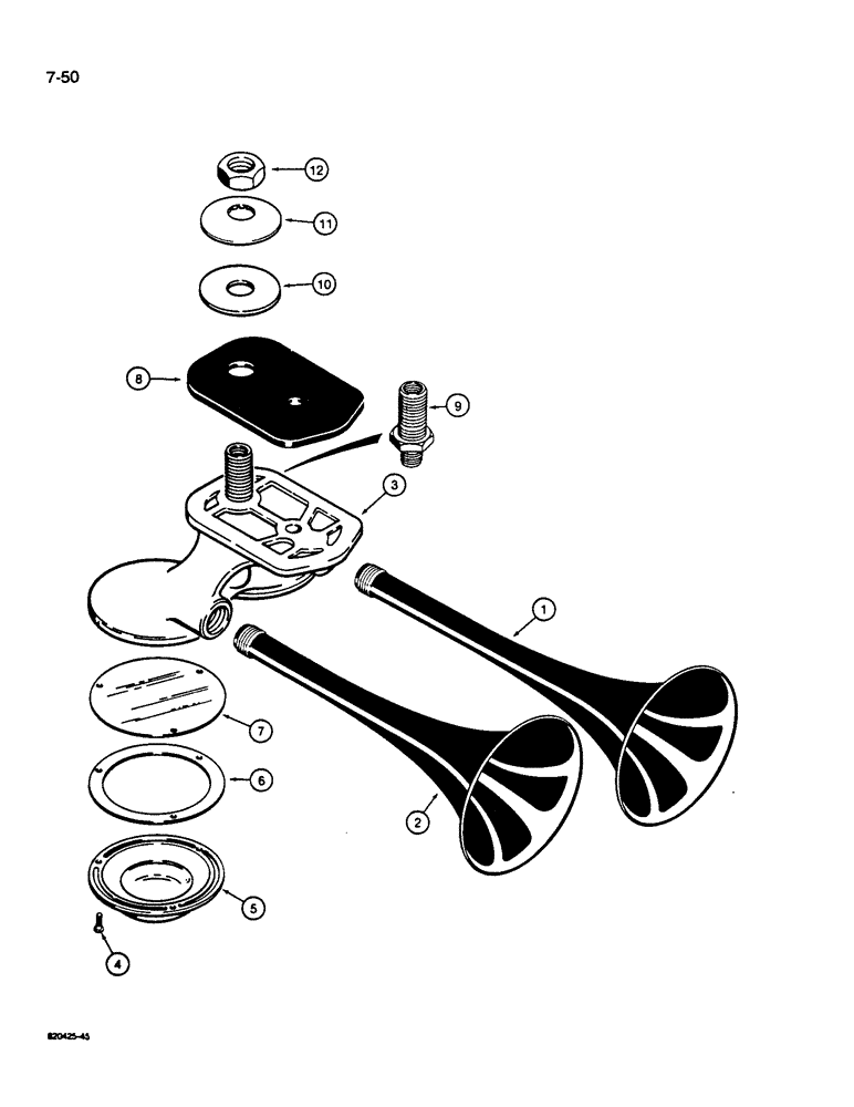 Схема запчастей Case W14B - (7-50) - HORN - L76560 (07) - BRAKES