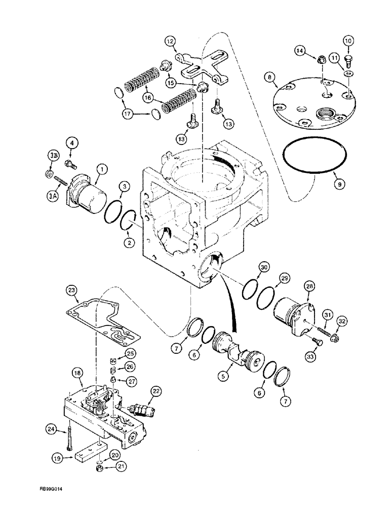 Схема запчастей Case 860 - (6-20) - ATTACHMENT DRIVE PUMP ASSEMBLY (FRONT SECTION) - H674753 - NEUTRAL START AND SERVO (06) - POWER TRAIN