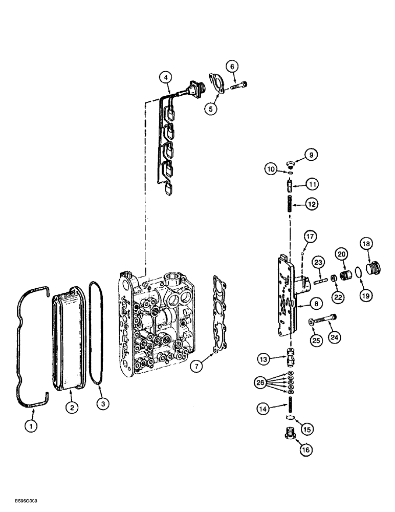 Схема запчастей Case 721B - (6-32) - TRANSMISSION ASSEMBLY, CONTROL VALVE - L129912 AND 183093A1 TRANS., PRIOR TO P.I.N. JEE0052701 (06) - POWER TRAIN