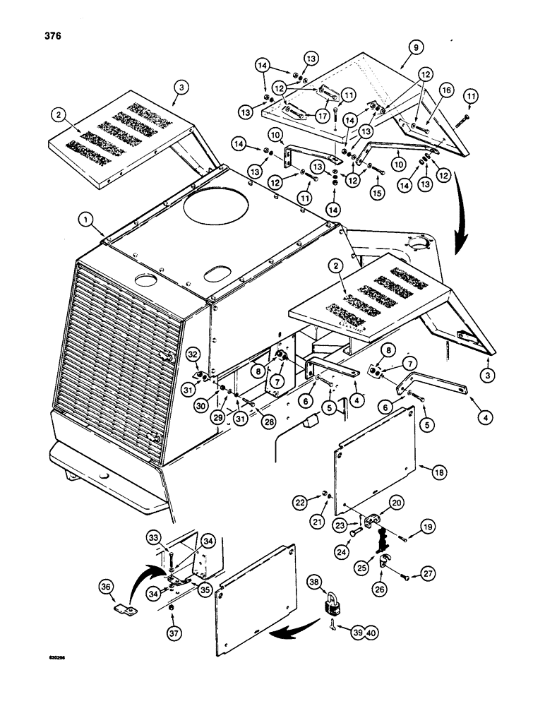 Схема запчастей Case W20B - (376) - REAR FENDERS AND SIDE PANELS (09) - CHASSIS/ATTACHMENTS