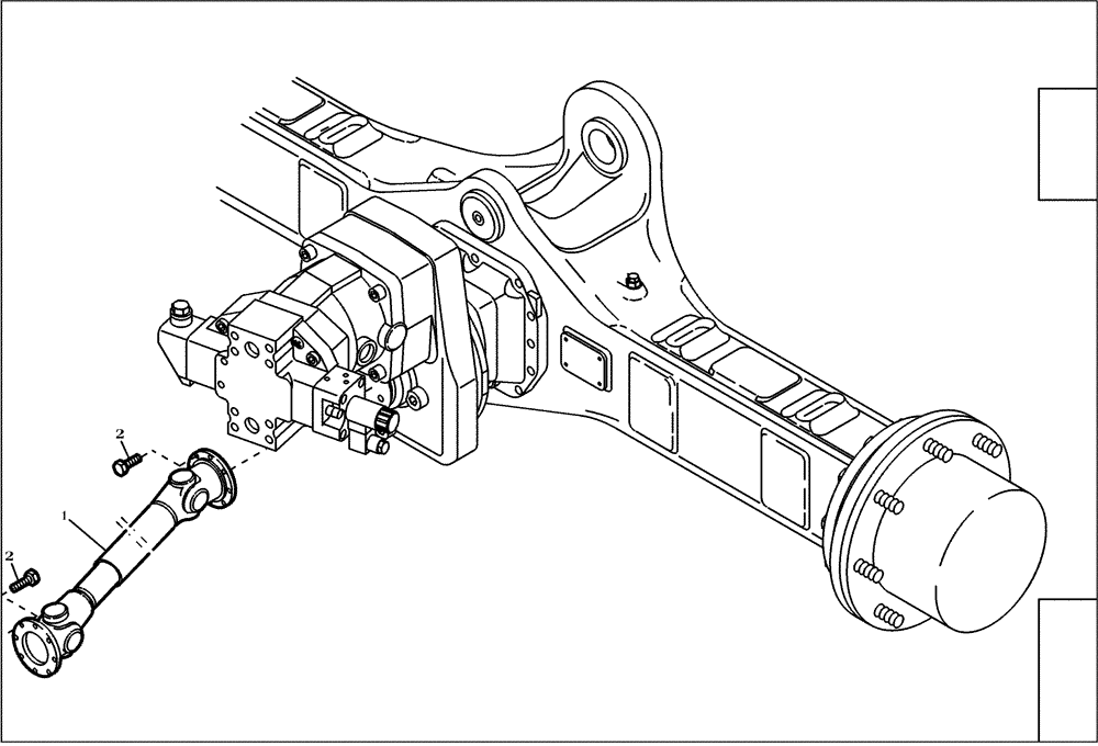 Схема запчастей Case 121E - (07.010[2987280000]) - DRIVE SHAFT INSTALLATION STANDARD (14) - MAIN GEARBOX & DRIVE