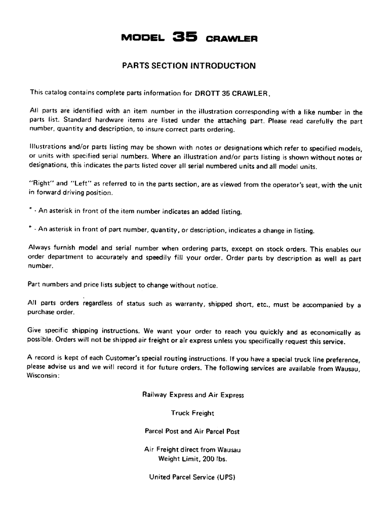 Схема запчастей Case 35EC - (005) - PARTS SECTION INTRODUCTION (00) - GENERAL