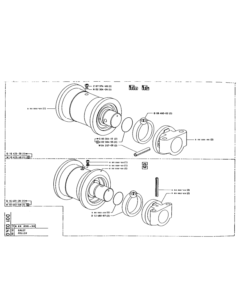 Схема запчастей Case 160CKS - (094) - ROLLER (04) - UNDERCARRIAGE