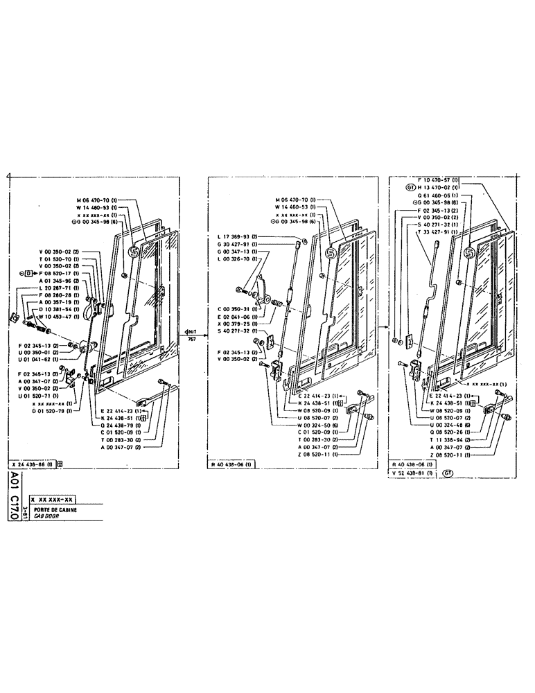 Схема запчастей Case 220 - (B-002) - CAB DOOR (12) - Chassis/Attachments