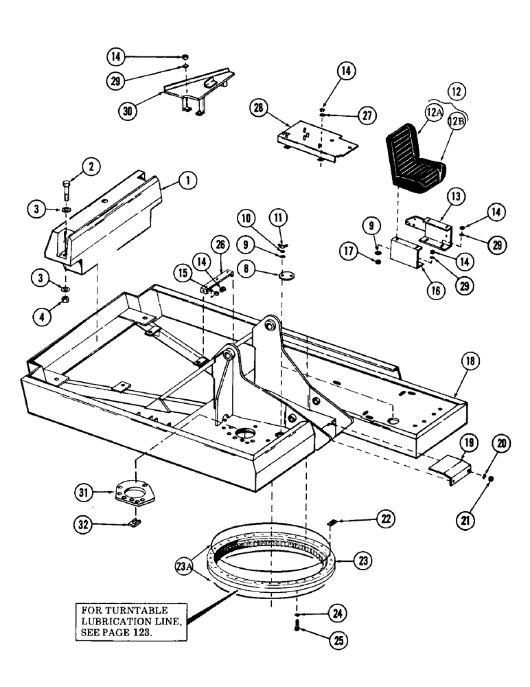 Схема запчастей Case 880 - (120) - TURNTABLE, BEARING, COUNTERWEIGHT AND RELATED PARTS (04) - UNDERCARRIAGE