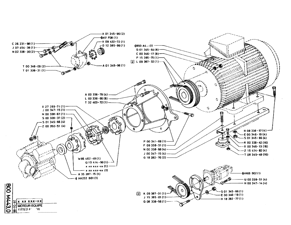 Схема запчастей Case 220B - (B00 M443.0) - FITTED MOTOR (04) - UNDERCARRIAGE