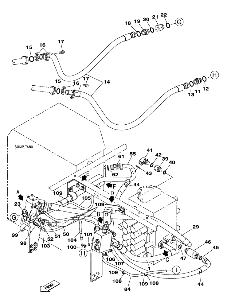 Схема запчастей Case CX300C - (08-041-00[01]) - HYDRAULIC CIRCUIT - OPTIONAL - 3-WAY (08) - HYDRAULICS