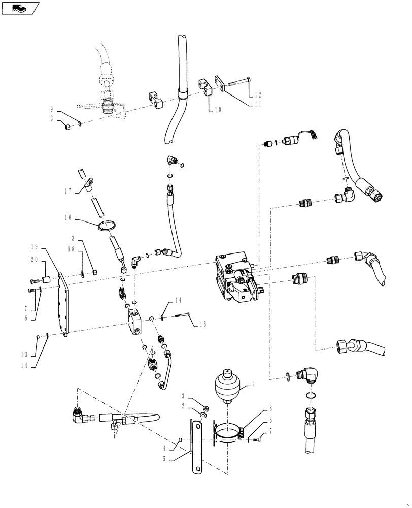 Схема запчастей Case 1121F - (41.200.05[03]) - STANDARD STEERING WITH JOYSTICK HARDWARE AND ACCUMULATOR (41) - STEERING