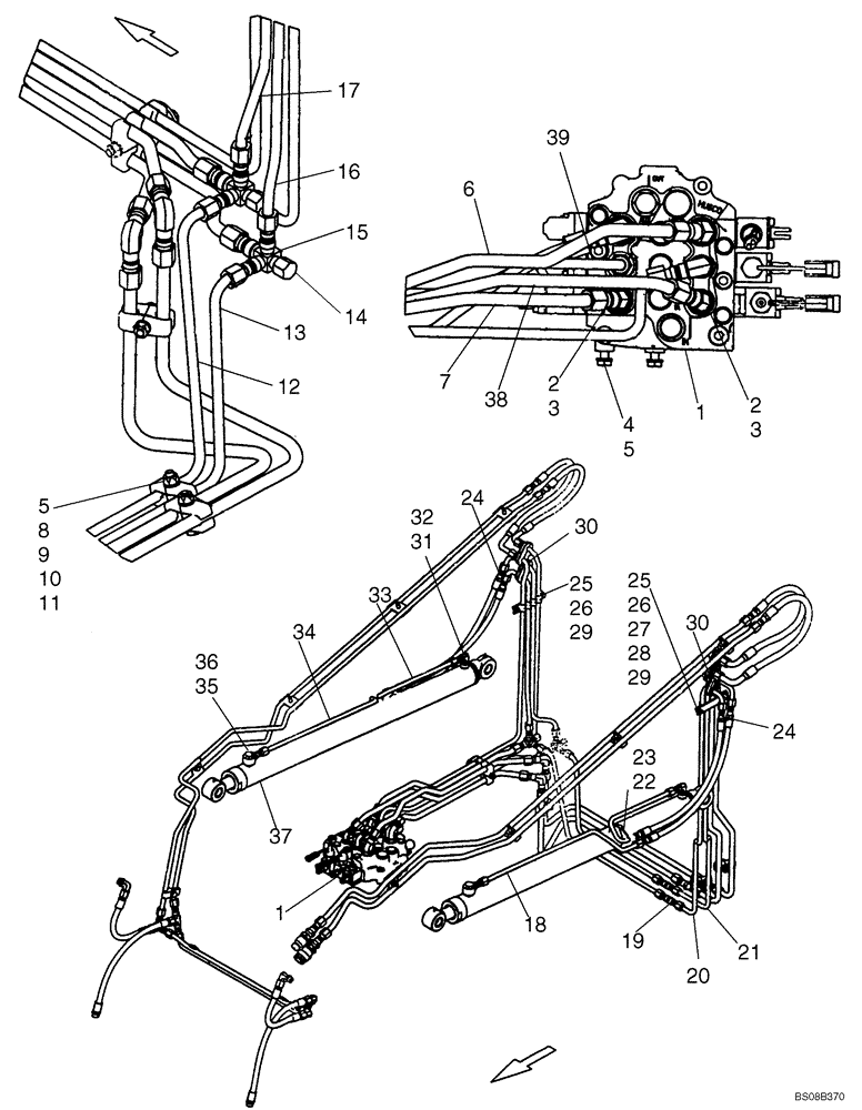 Схема запчастей Case 430 - (08-01) - HYDRAULICS - LIFT (08) - HYDRAULICS