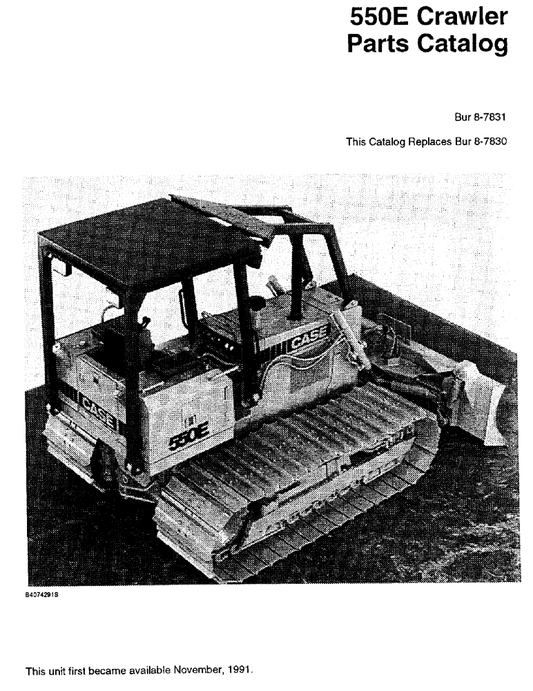 Схема запчастей Case 550E - (1-01) - 550E CRAWLER PARTS CATALOG (00) - PICTORIAL INDEX