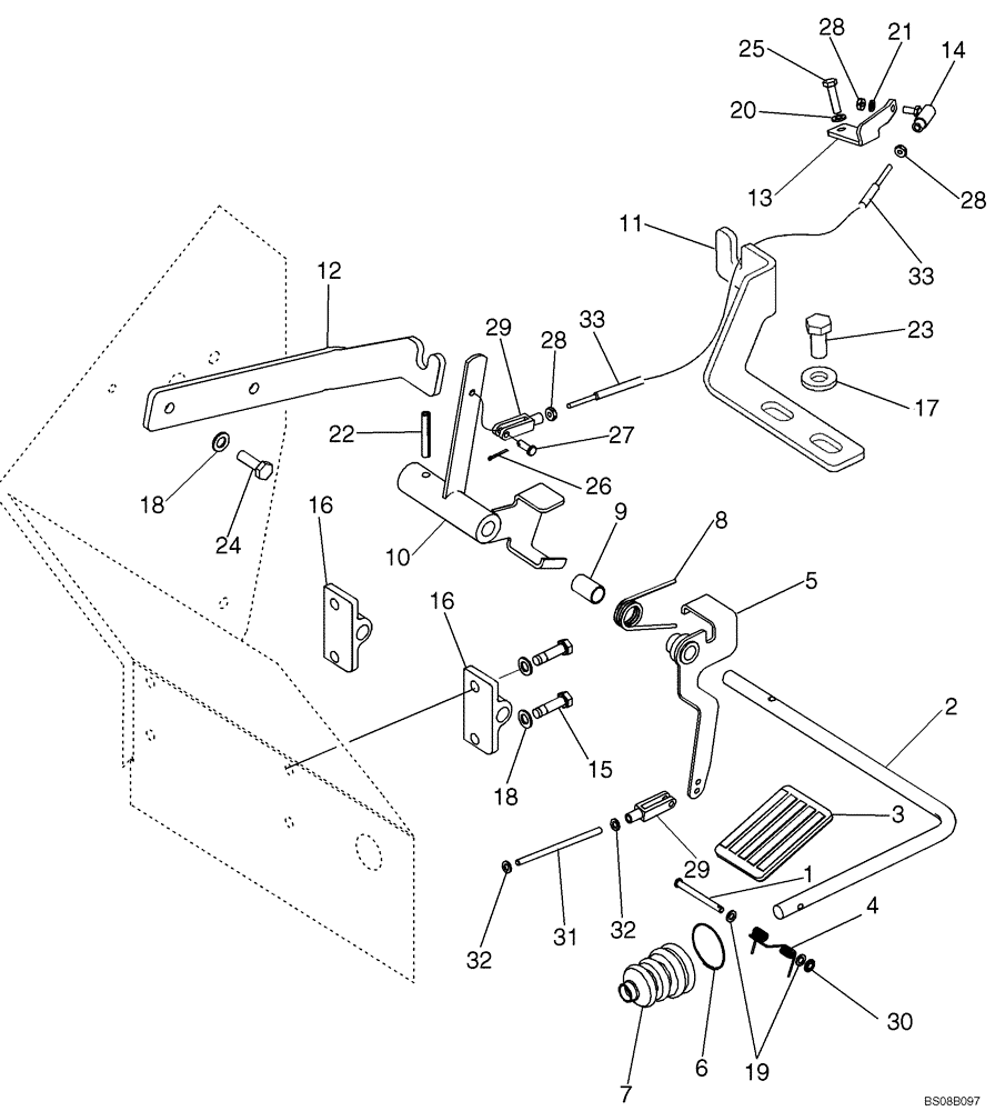 Схема запчастей Case 570MXT - (03-03) - CONTROLS - THROTTLE, FOOT (03) - FUEL SYSTEM