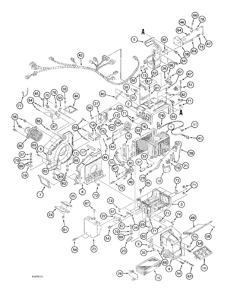 Схема запчастей Case 9020B - (9-053E) - AIR CONDITIONER ASSEMBLY AND MOUNTING (09) - CHASSIS
