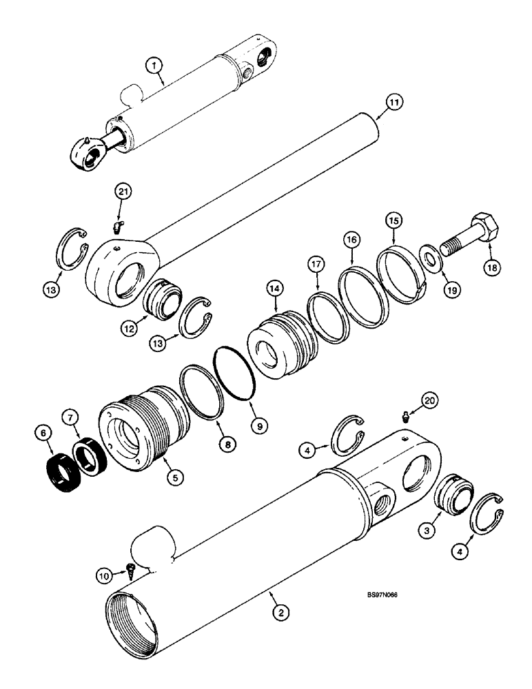 Схема запчастей Case 580L - (8-160) - THREE-POINT HITCH PITCH CYLINDER 570LXT MODELS (08) - HYDRAULICS