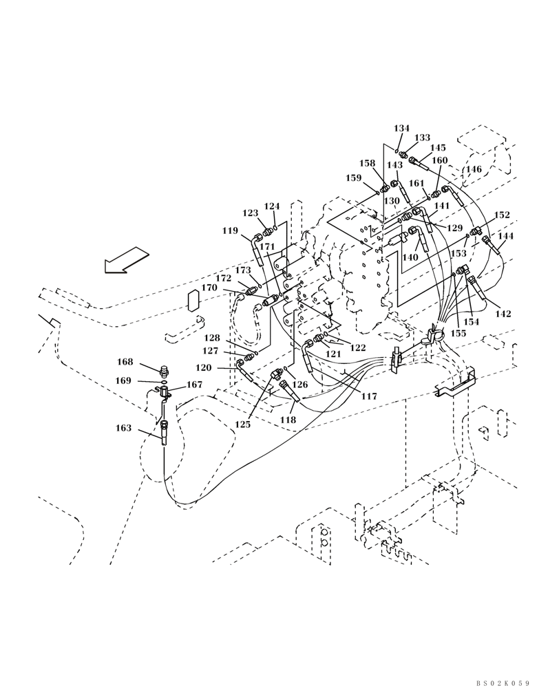Схема запчастей Case CX330 - (08-037-01[01]) - PILOT CONTROL LINES, CONTROL VALVE - MODELS WITH LOAD HOLD & CONTROL SELECTOR VALVE (08) - HYDRAULICS