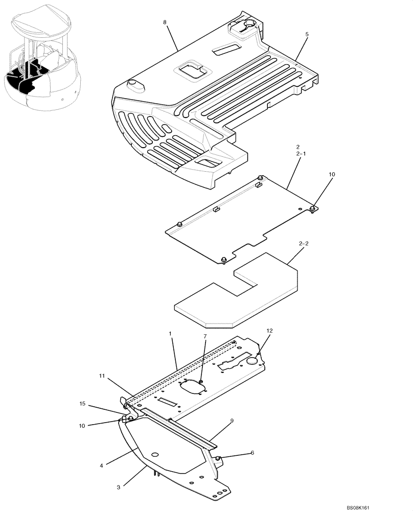 Схема запчастей Case CX50B - (01-046) - PLATE GROUP, CONTROL (CANOPY) (PH03M00095F1) (05) - SUPERSTRUCTURE