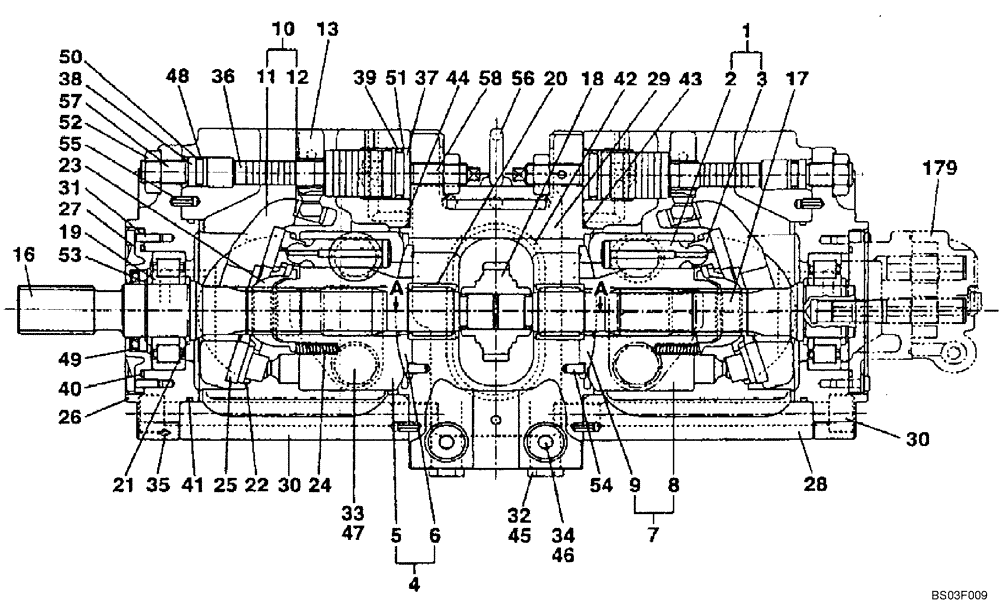 Схема запчастей Case CX135SR - (08-062) - KMJ2937 PUMP ASSY, HYDRAULIC - PISTON, MODELS WITH DOZER BLADE (08) - HYDRAULICS