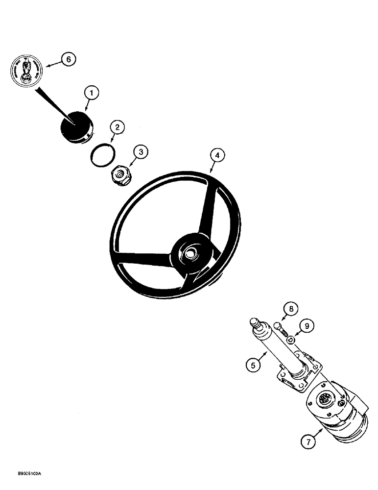 Схема запчастей Case 560 - (5-02) - STEERING WHEEL AND MOUNTING (05) - STEERING