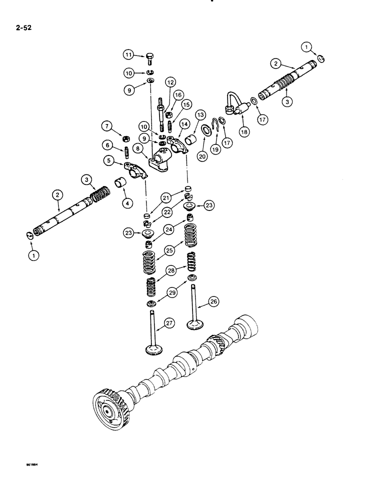 Схема запчастей Case DH4B - (2-52) - VALVE MECHANISM (02) - ENGINE
