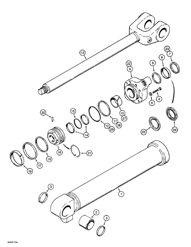 Схема запчастей Case 621B - (8-50) - LIFT CYLINDERS, 1343596C1, 1343595C1 (08) - HYDRAULICS
