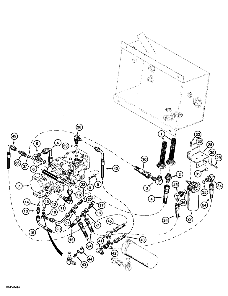 Схема запчастей Case 860 - (6-06) - GROUND DRIVE HYDRAULIC CIRCUIT - TANDEM PUMP SUCTION, CHARGE, AND RETURN CIRCUITS (06) - POWER TRAIN