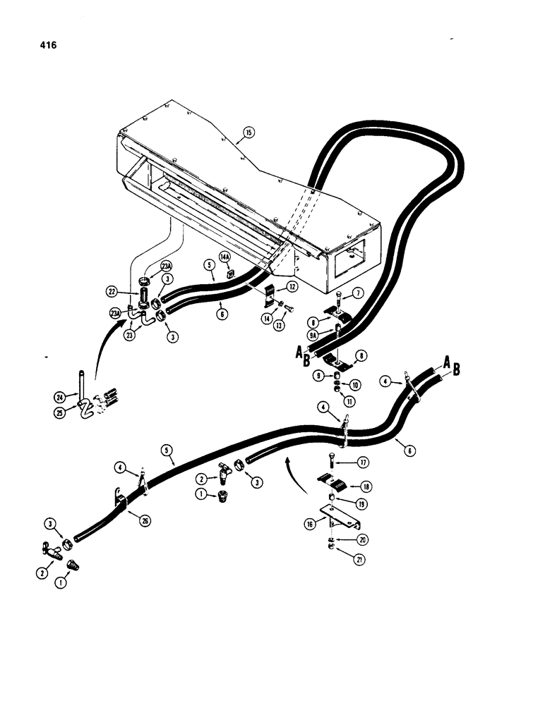 Схема запчастей Case W20B - (416) - HEATER LINES (09) - CHASSIS/ATTACHMENTS