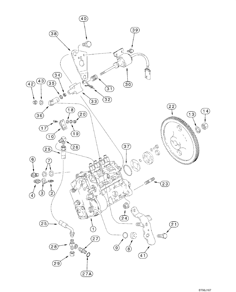 Схема запчастей Case 585G - (03-05) - FUEL INJECTION - PUMP AND DRIVE, 4-390 EMISSION CERTIFIED ENGINE (03) - FUEL SYSTEM